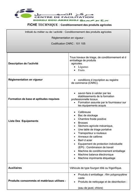 fiche technique c'est quoi