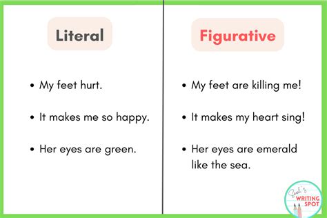 figurative and literal language examples sentences