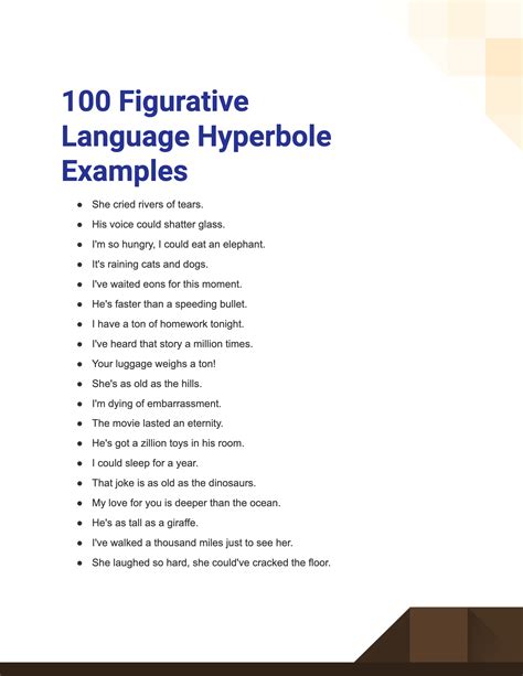 figurative language examples sentences hyperbole