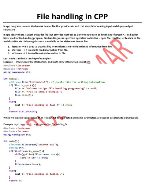 file handling in cpp pdf