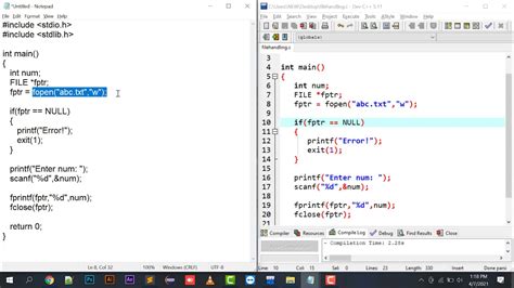 file handling read and write program in c