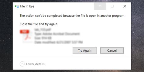 file open in another program cannot delete