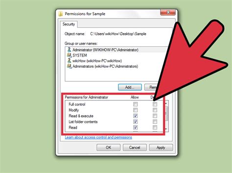 File permissions settings