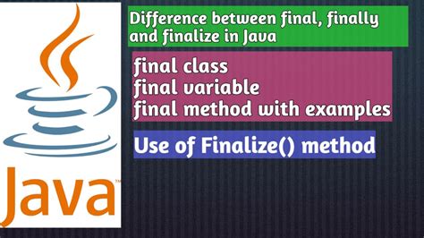 final finally finalize in java with example