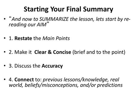 final summary meaning