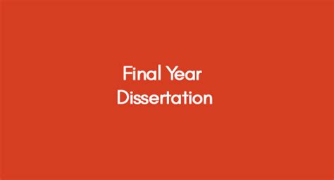 final year dissertation examples
