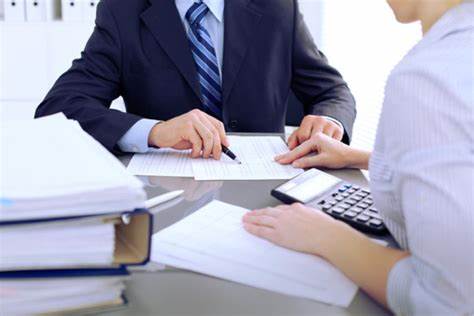finance consultant with client