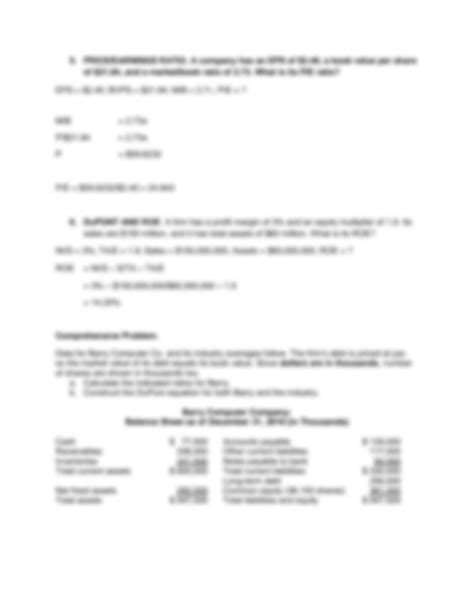 financial analysis practice problems