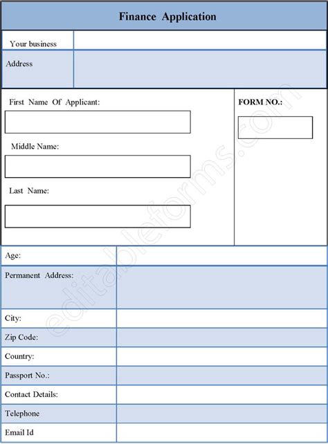 financial application form
