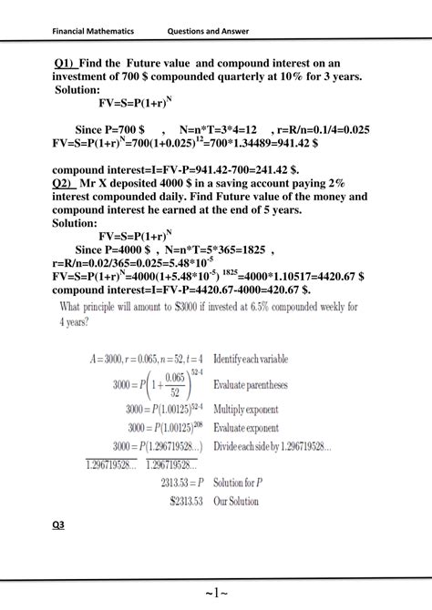 financial mathematics problems and solutions pdf