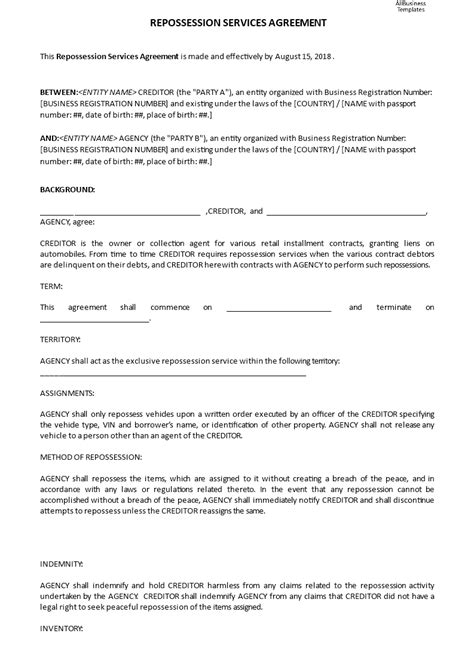 Legal document template