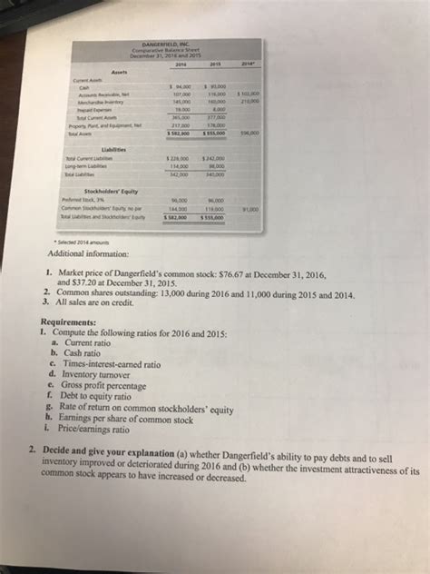 financial statement analysis problems and solutions pdf class 12