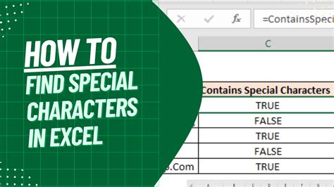 find all special characters in excel
