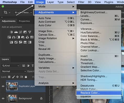 find and replace color in photoshop