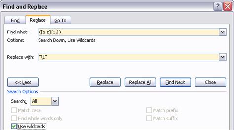 find and replace with wildcards word