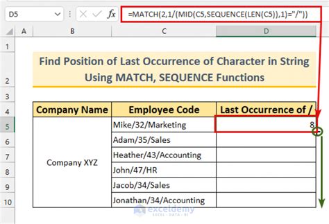 find last index of character in string excel