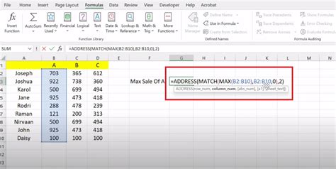 find row number of maximum value in excel