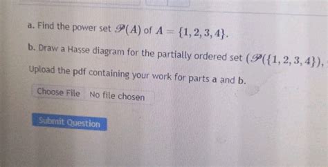 find the power set of a= 1 2 3 4