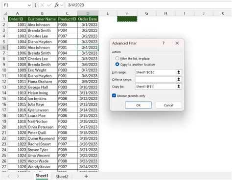 find unique values in excel multiple sheets