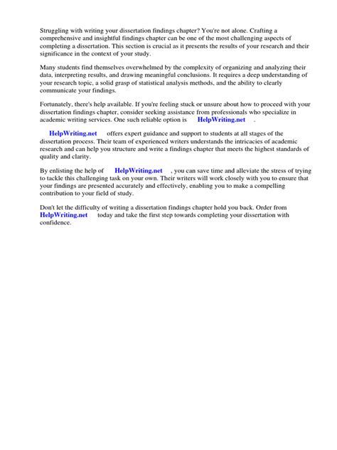 findings chapter dissertation example