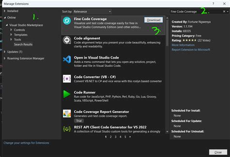 fine code coverage visual studio 2022 professional