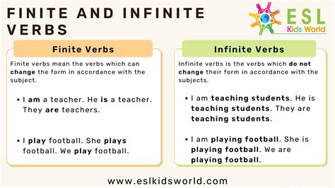 finite verb examples words