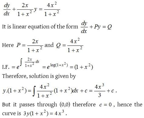 first order linear differential equations problems and solutions pdf class 12