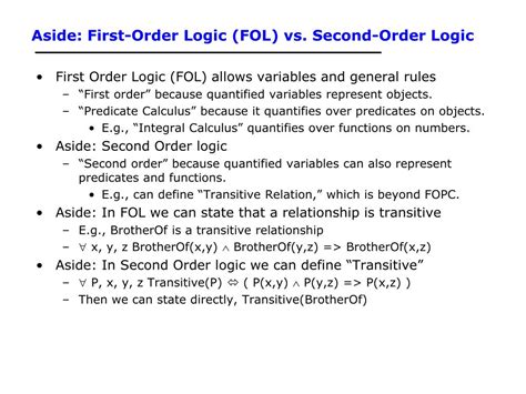 first order logic vs second order logic