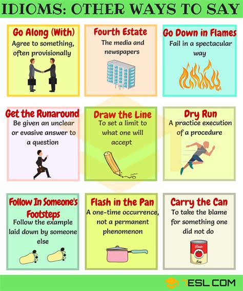 five examples of idiomatic expressions with sentences