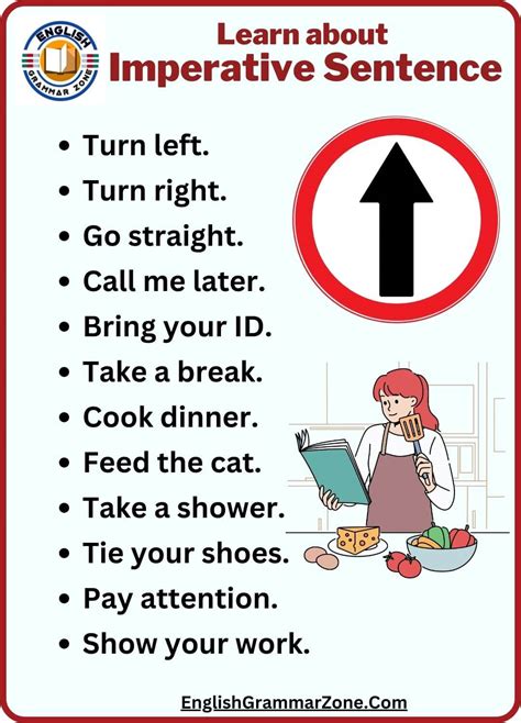 five examples of imperative sentence in english