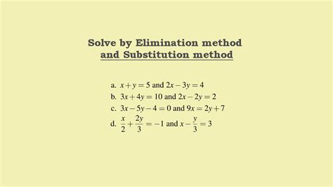 five questions of elimination method