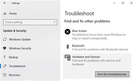 fix hardware problems windows 10