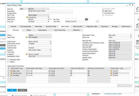 fixed assets list sap