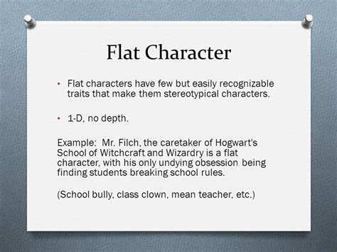 flat character example sentence