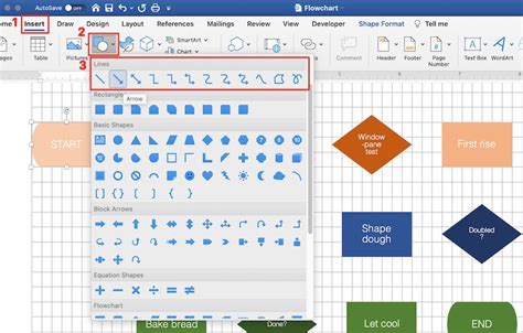 flowchart connectors in word