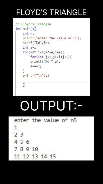 floyd's triangle code in c