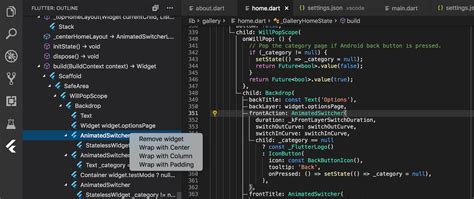 flutter dart visual studio code