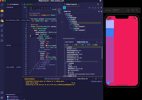 flutter inspector in vs code