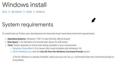 flutter requirements windows