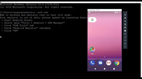 flutter run android emulator command line