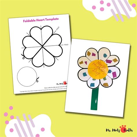 Foldable Heart Flower Template