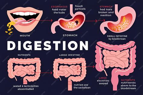 Ilustrasi proses pencernaan makanan