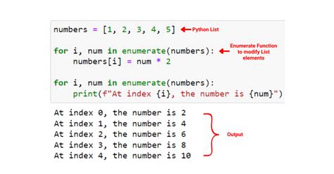 for loop enumerate list python