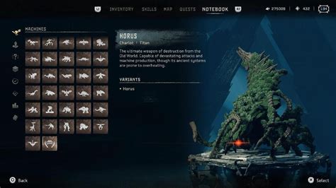 Forbidden West Machine Catalogue