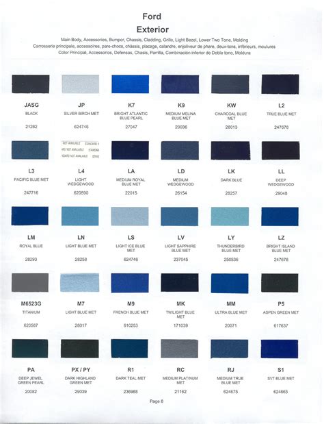ford blue ral code