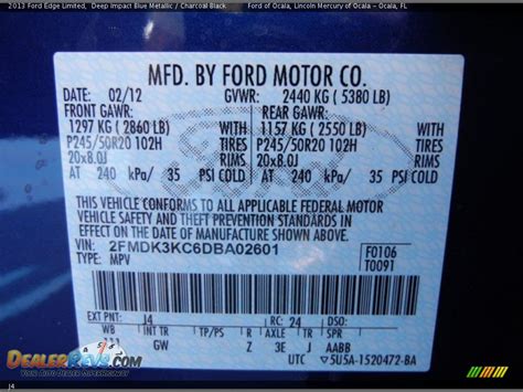 ford deep.impact blue color code