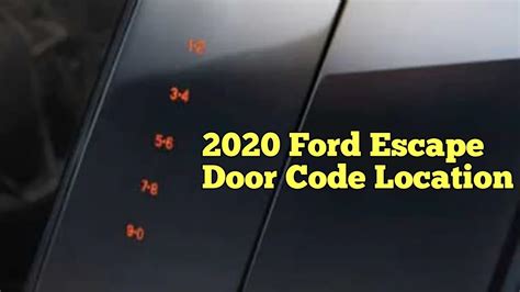 ford escape keypad code