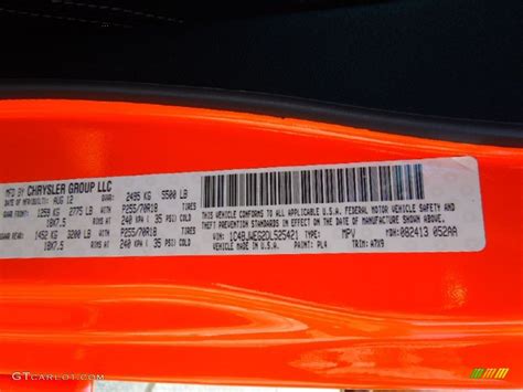 ford orange paint code