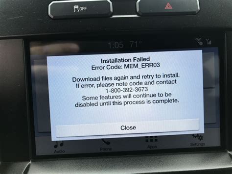 ford sync 3 error code pkg_err03
