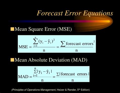 forecast error mean absolute deviation
